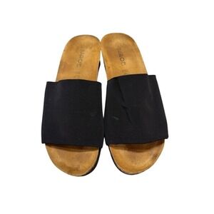 Naot Black Elastic Strap Slip On Cork Footbed Sandals Women Size 5